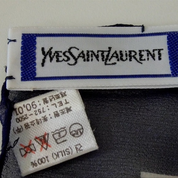 Authentic YVES SAINT LAURENT Rose Pattern Scarf - Picture 4 of 5